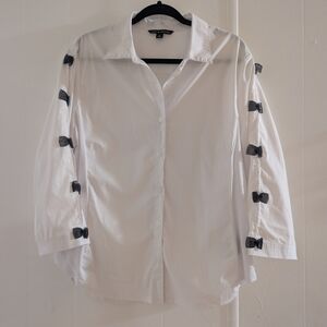 Zac & Rachel White Shirt with Black Collar